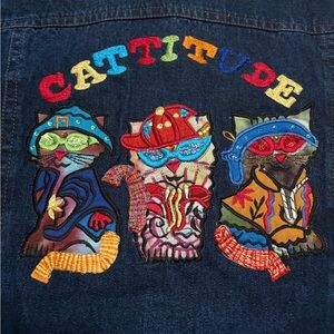 Women’s Jean Jacket with Embroidery Size Medium
